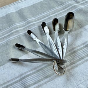 Vintage AMCO Nesting Measuring Spoons: Stainless Steel, TSP & ML