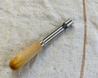 Authentic Primitive Vintage Econome INOX France Apple Corer with Wood Handle,