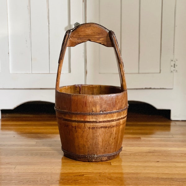 Antique Wooden Bucket Etsy