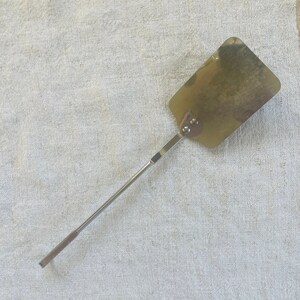 Vintage Stainless Steel Spatula from Heller Hostess Ware Italy / Hooked Handle Chrome Flipper Spatula Turner