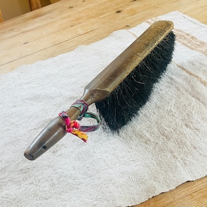 Authentic Vintage Wood Handle Sweeper Brush, Stiff Bristles Whisk Broom, Hanging Brush, Distressed Sweeper Whisk
