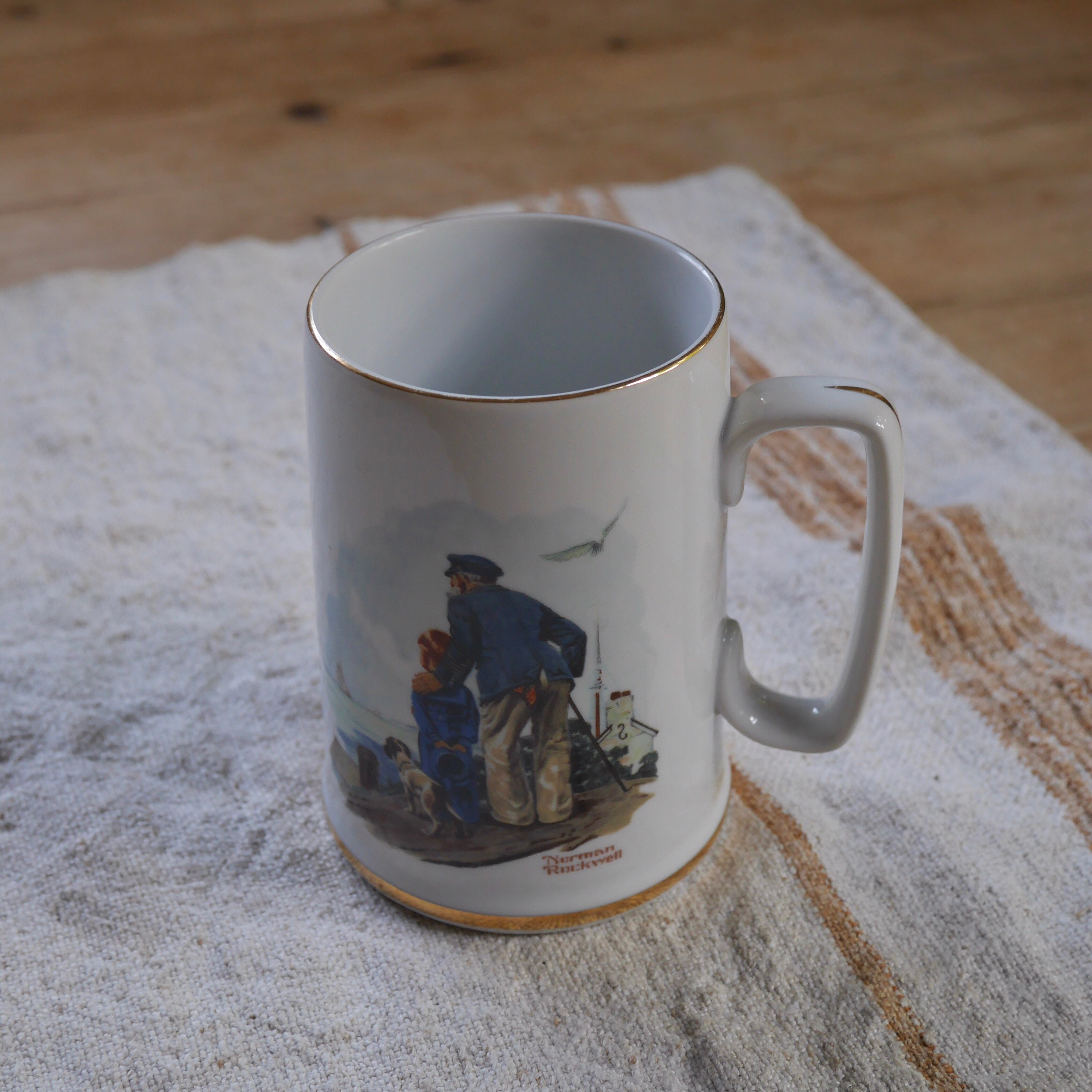 Vintage Norman Rockwell Museum Coffee Mug - "looking Out to Sea" Art - Etsy