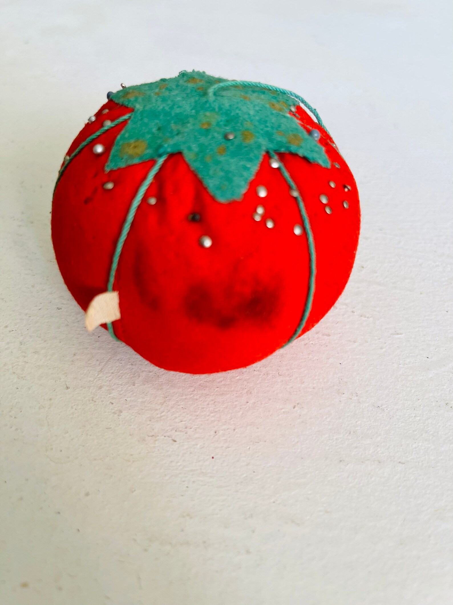 Red Antique Velvet Tomato Pin Cushion Etsy