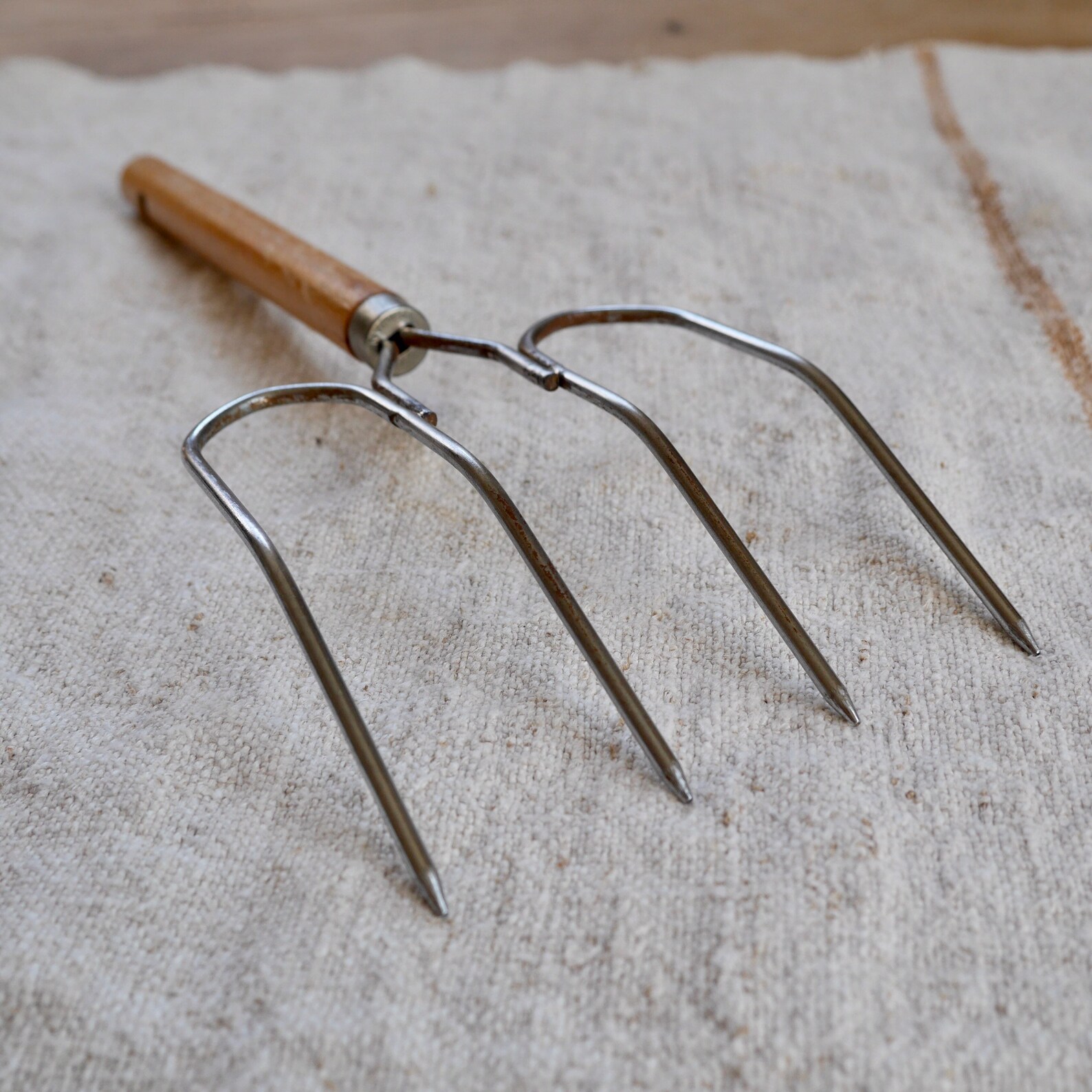 Vintage Serving Fork Wood Handle Fork / Primitive Rustic Etsy