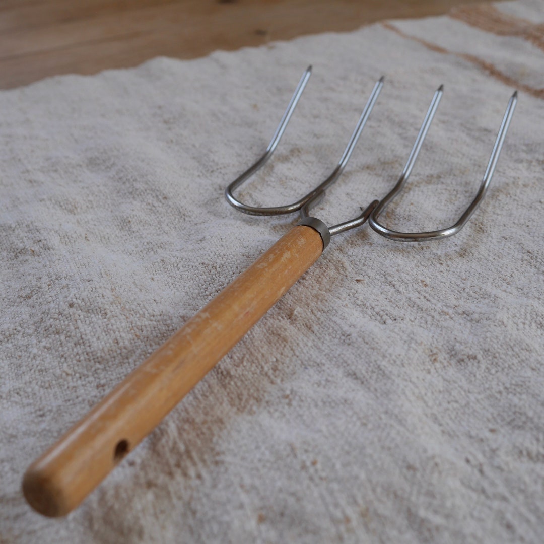 Vintage Serving Fork Wood Handle Fork / Primitive Rustic Etsy
