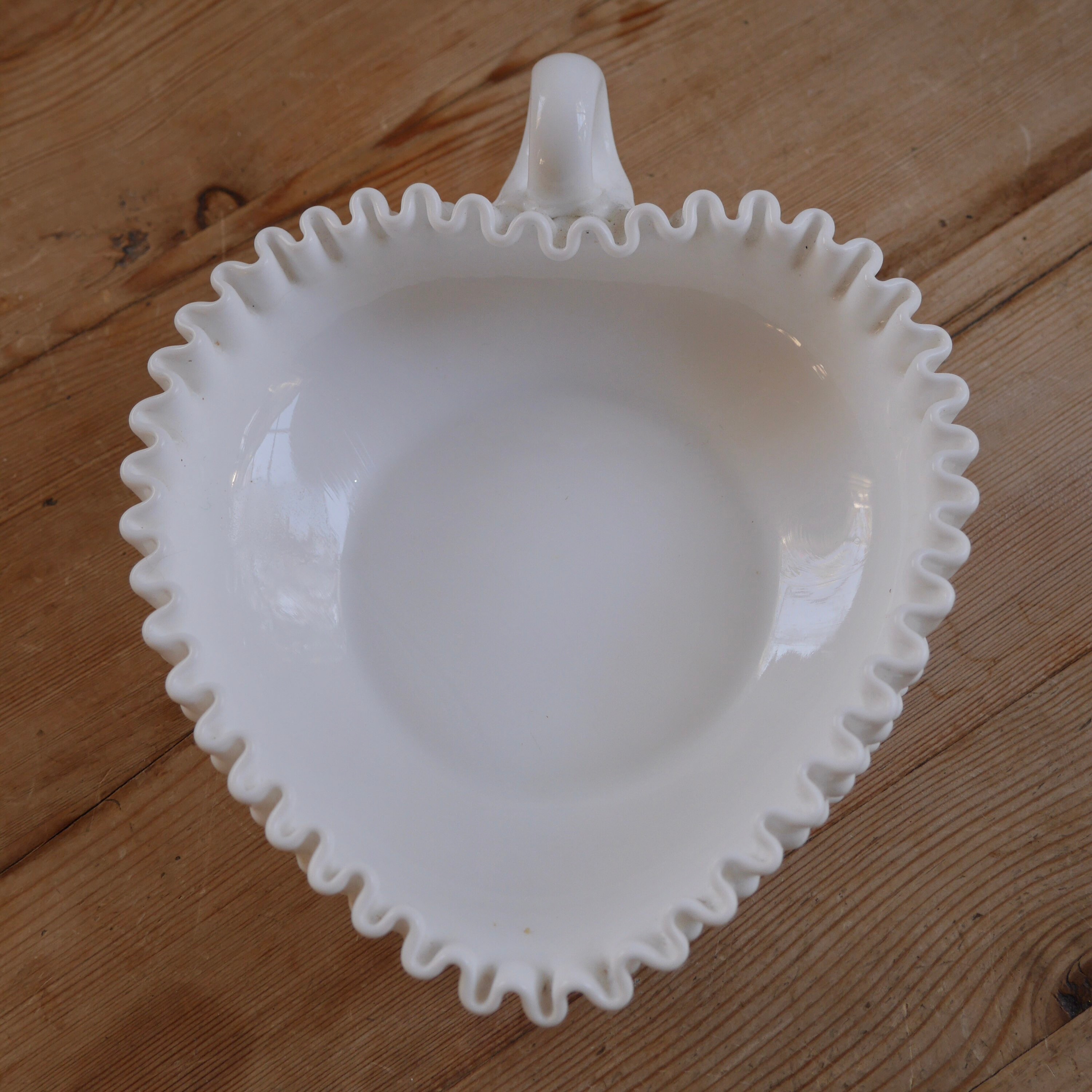 Vintage Fenton Hobnail Heart Shaped Milk Glass Dish Hobnail Etsy