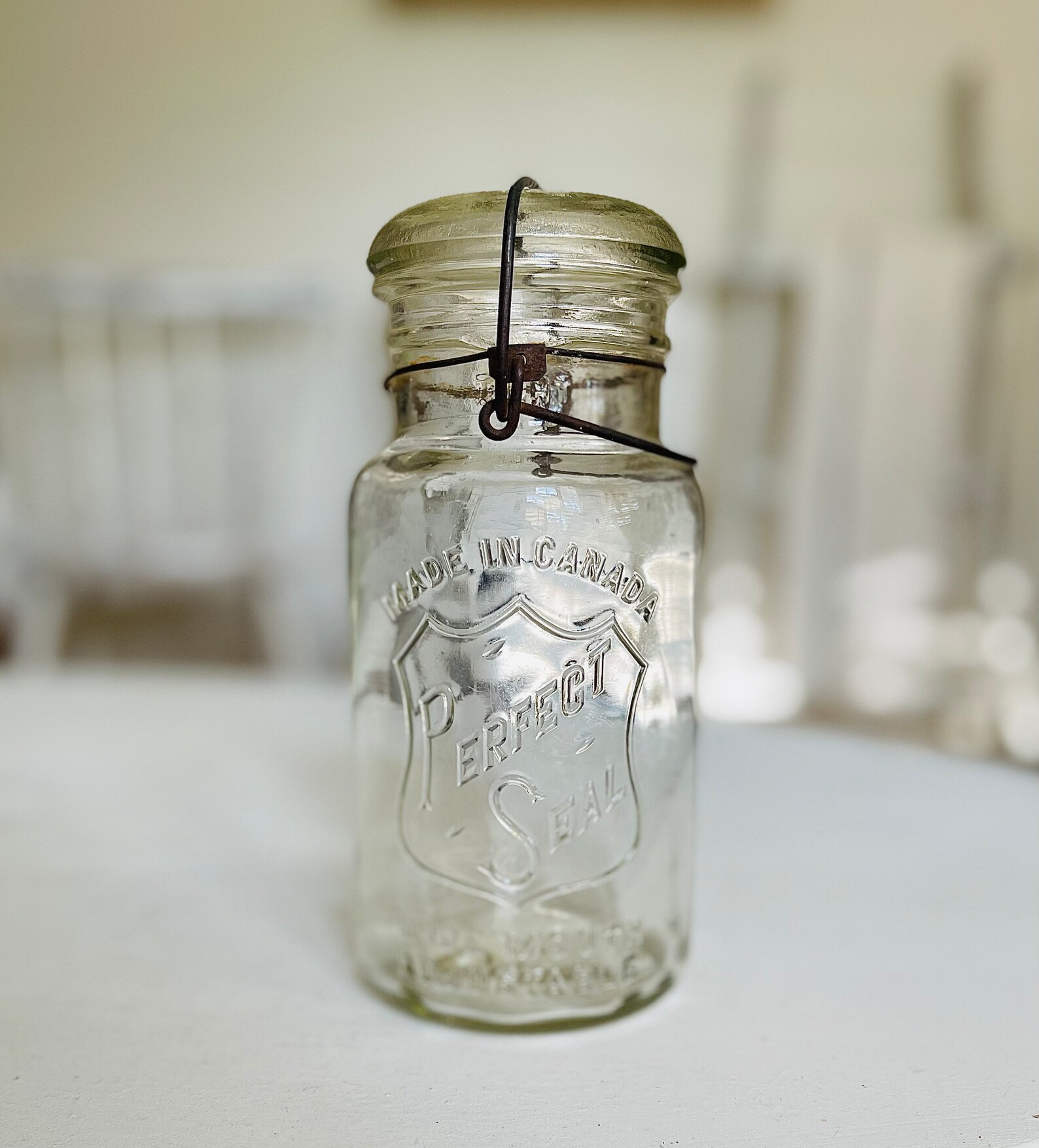 Antique Perfect Seal Canning Glass Jar / Vintage Jar With Wire Etsy