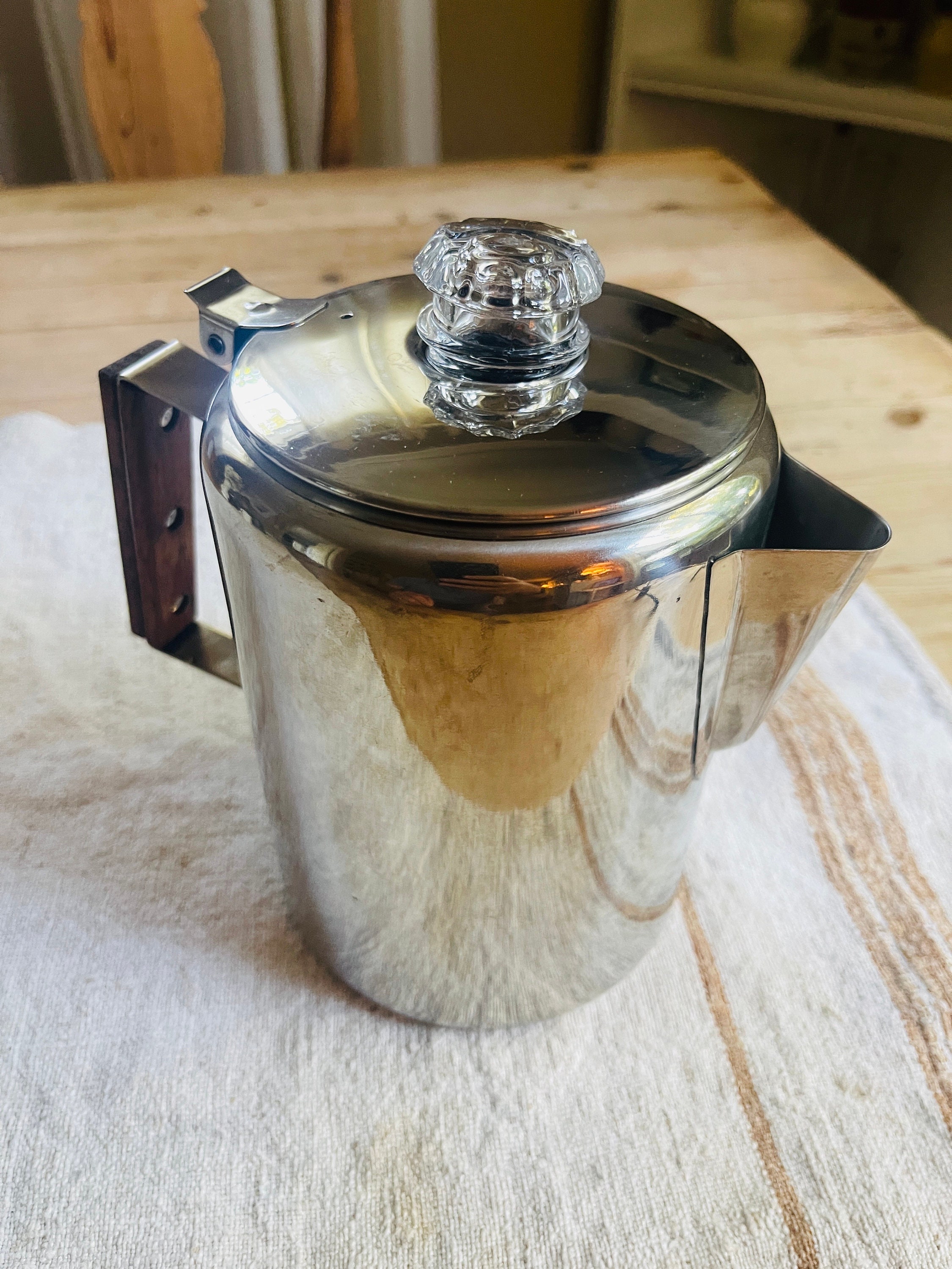 Vintage COLETTI 9 Cup Coffee Pot Percolator, COLETTI Bozeman