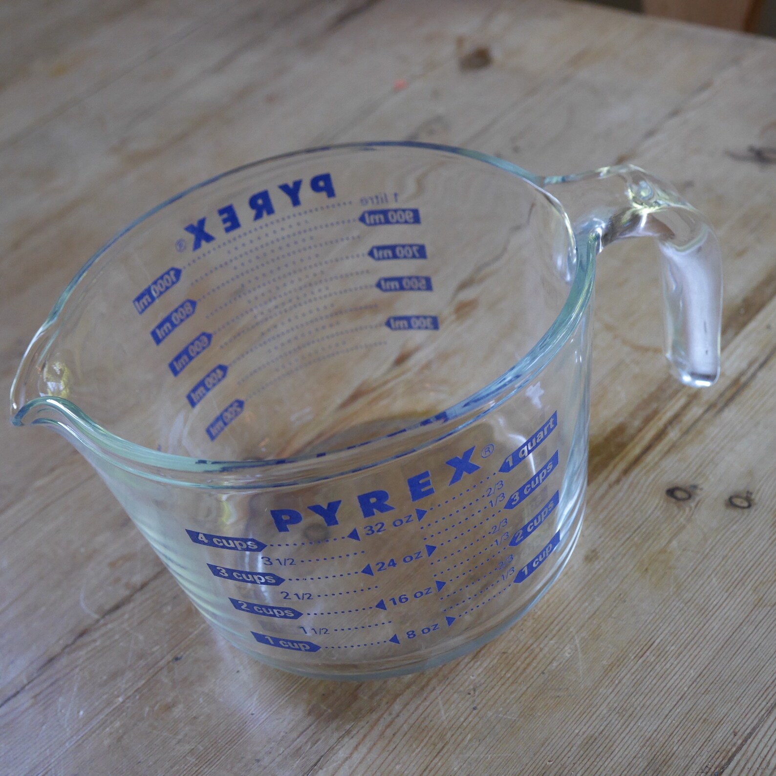 Vintage Blue Pyrex 4 Cups Measuring Cup / Vintage Clear Glass Etsy