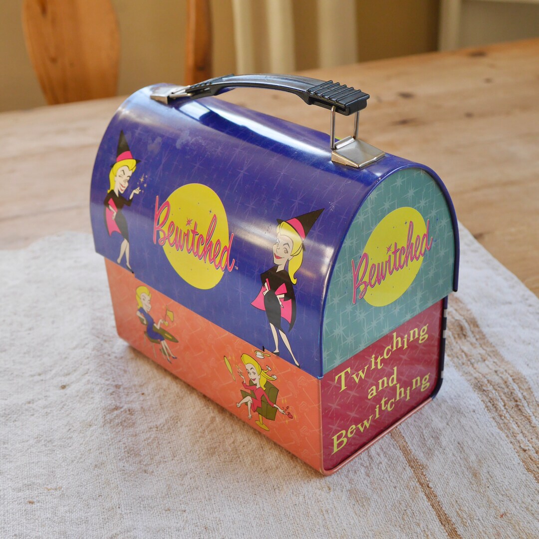 Vintage Bewitched Metal Lunch Box / Round Top Bewitched Lunch Etsy