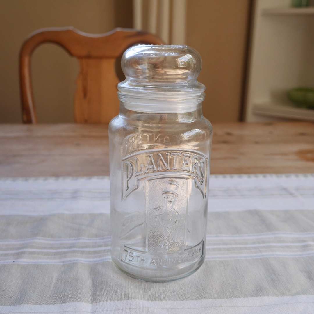 Vintage Planter's Peanuts 75th Anniversary Commemorative Glass Jar