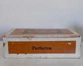 Vintage Wood Cigar Box, Perfectos Cigar Box, Jack Kaufman Havanna Blend Cigars