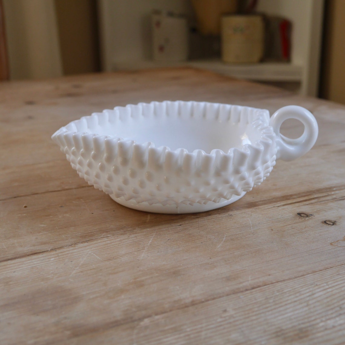 Vintage Fenton Hobnail Heart Shaped Milk Glass Dish Hobnail Etsy