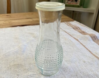 Vintage GOOD SEASONS Salad Dressing Bottle Ribbed Glass With White