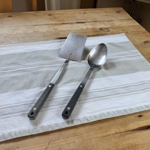 Authentic Vintage FLINT Stainless USA Spatula and Spoon