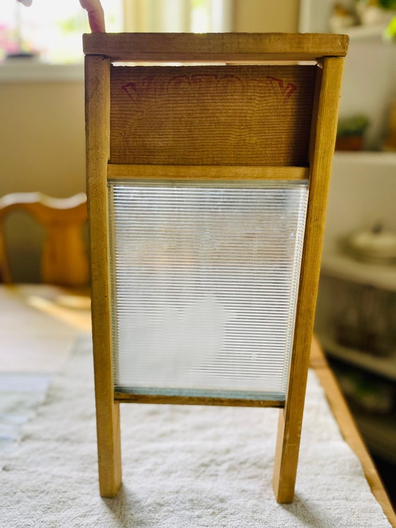 Vintage Glass Washboard by Victory 508 / Antique Wood and Etsy