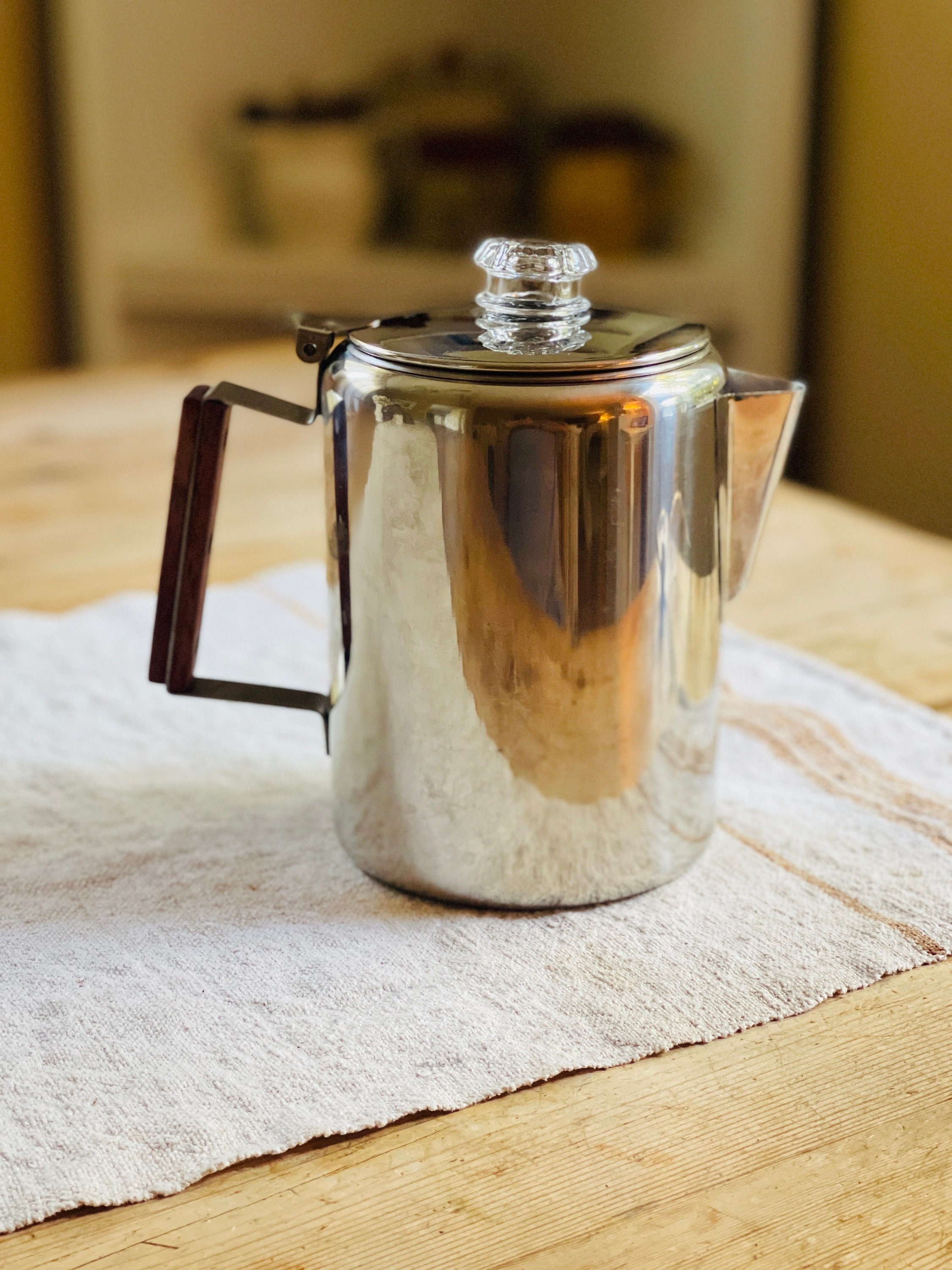 Vintage COLETTI 9 Cup Coffee Pot Percolator, COLETTI Bozeman