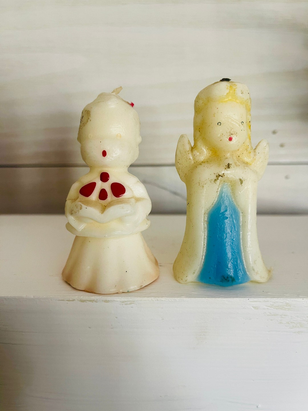 Vintage Christmas Gurley Choir Boy and Angle Candle / Gurley Decorative