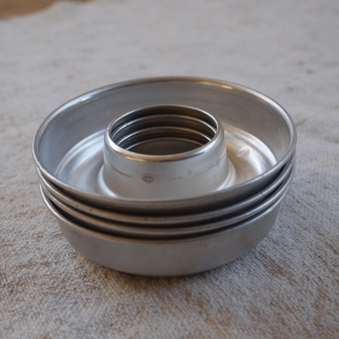 Rare Vintage Aluminum Mini Bundt Pans Set of 4 / Jello Mold, Bundt Cake Pans, Aluminum Mold