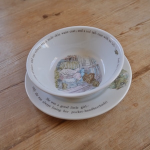 Wedgewood Mrs Tiggy Winkle Cereal Bowl and Plate, Beatrix Potter Design England