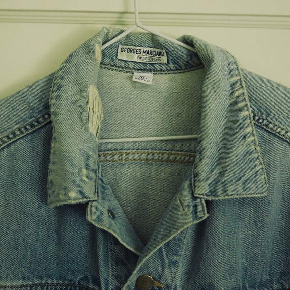 Rare Vintage Mens Guess XL Jean Jacket / Georges … - image 9