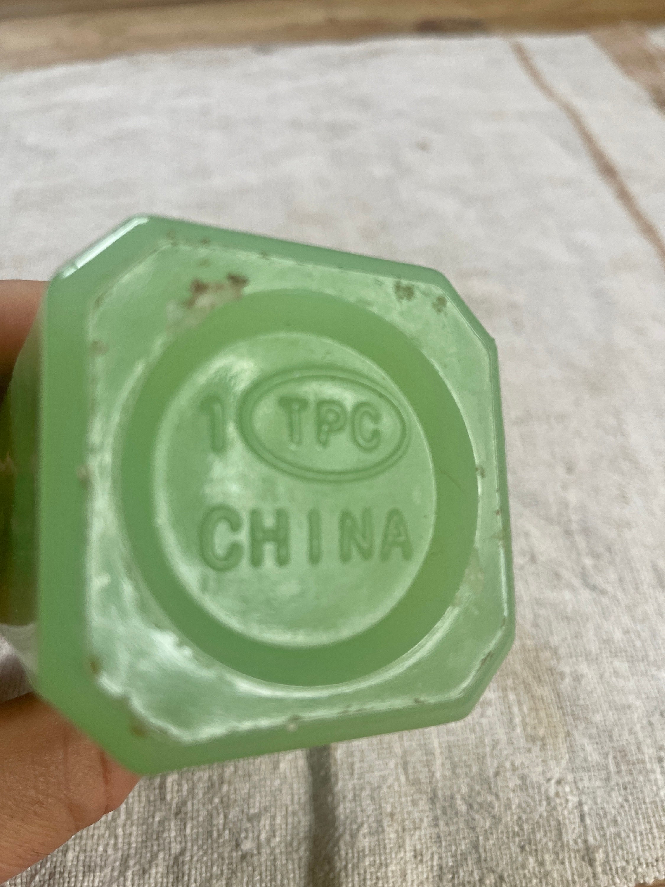 Vintage Jadeite Green Colored Salt Shaker, Green Glass Salt