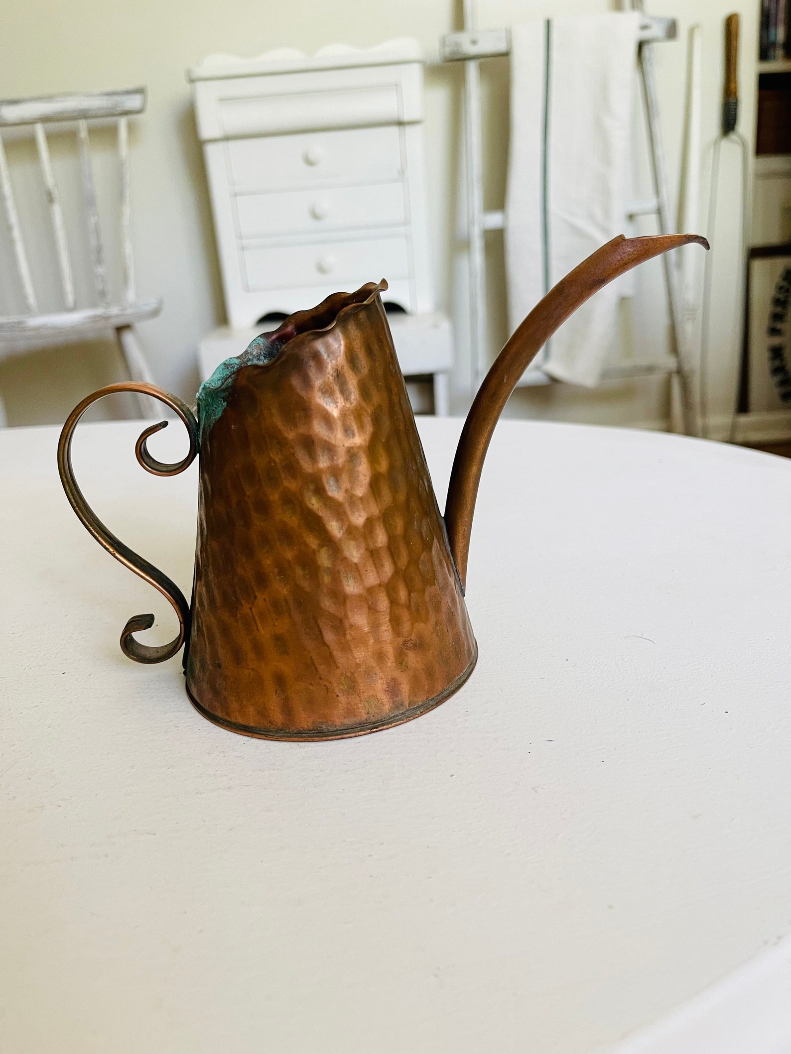 Rare Vintage Gregorian Hand Hammered Solid Copper Watering Can Etsy