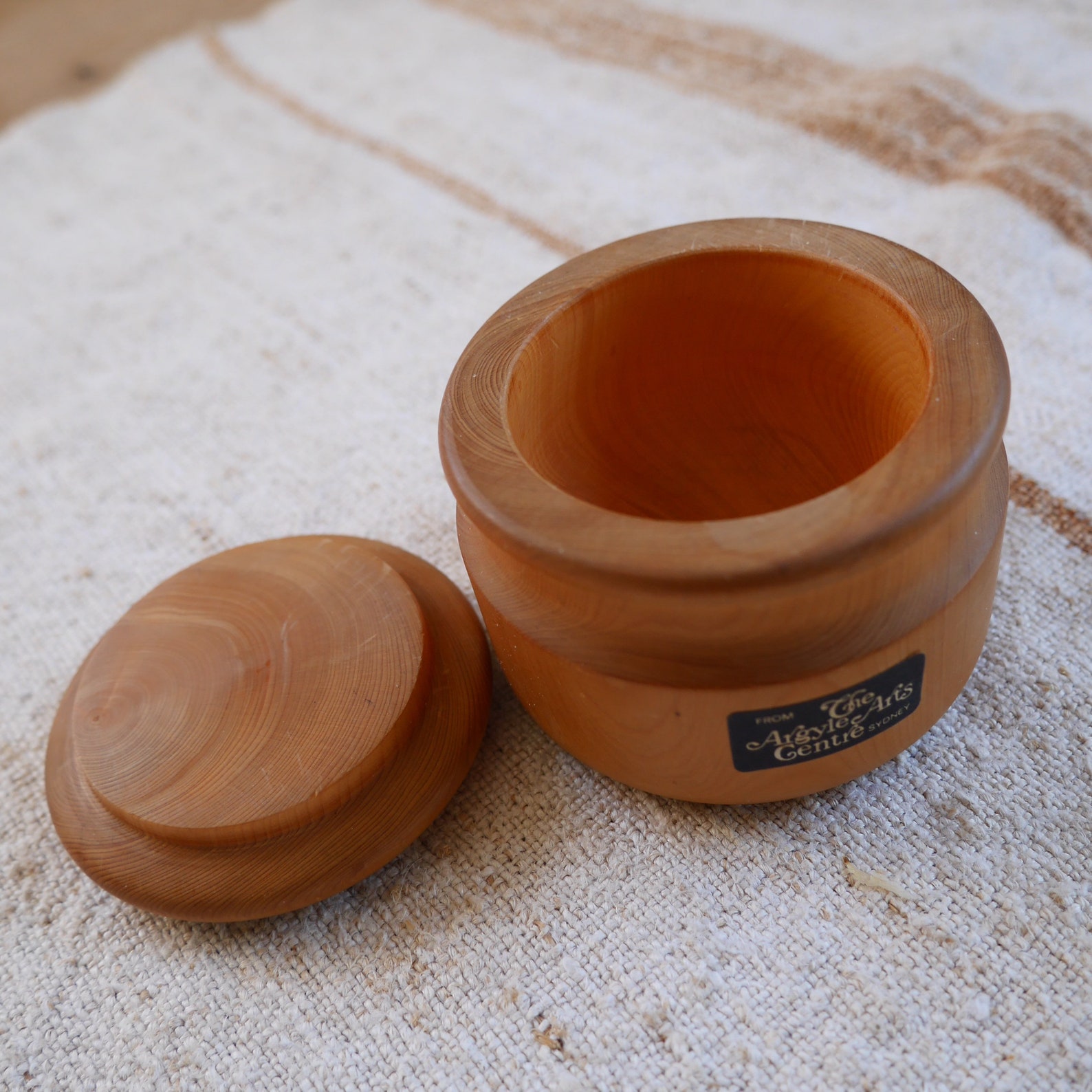 Solid Wooden Bowl Small Wood Bowl With Lid / Argyle Art Etsy
