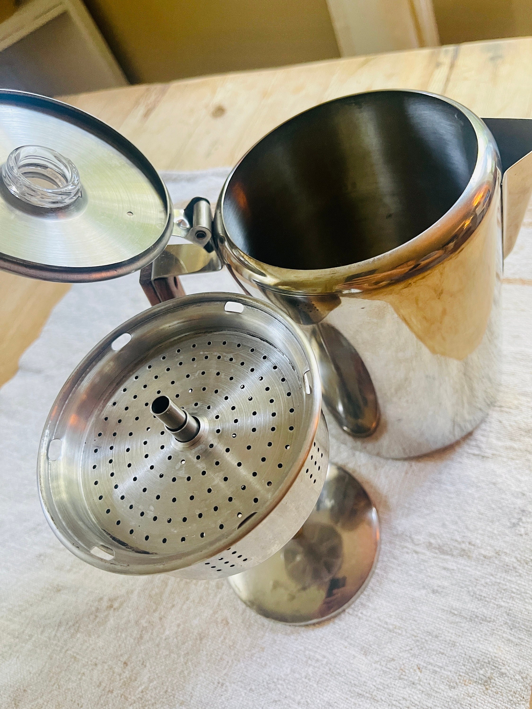 Vintage COLETTI 9 Cup Coffee Pot Percolator, COLETTI Bozeman Italian Coffee  Maker 