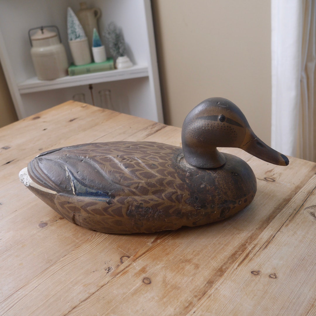 Vintage Duck Decoy From Decoys Unlimited Clinton Iowa / Rustic Decoy