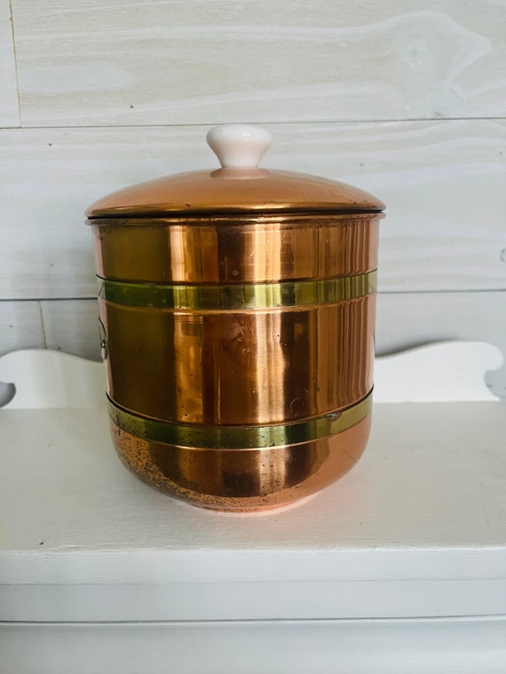 Wood with Antique Brass Canister