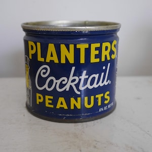 Vintage Planters Cocktail Peanuts Tin Can