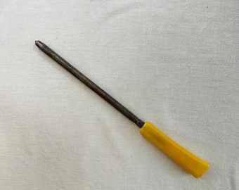 Vintage 1940s Butterscotch Bakelite Handle Knife Sharpener (11.25")