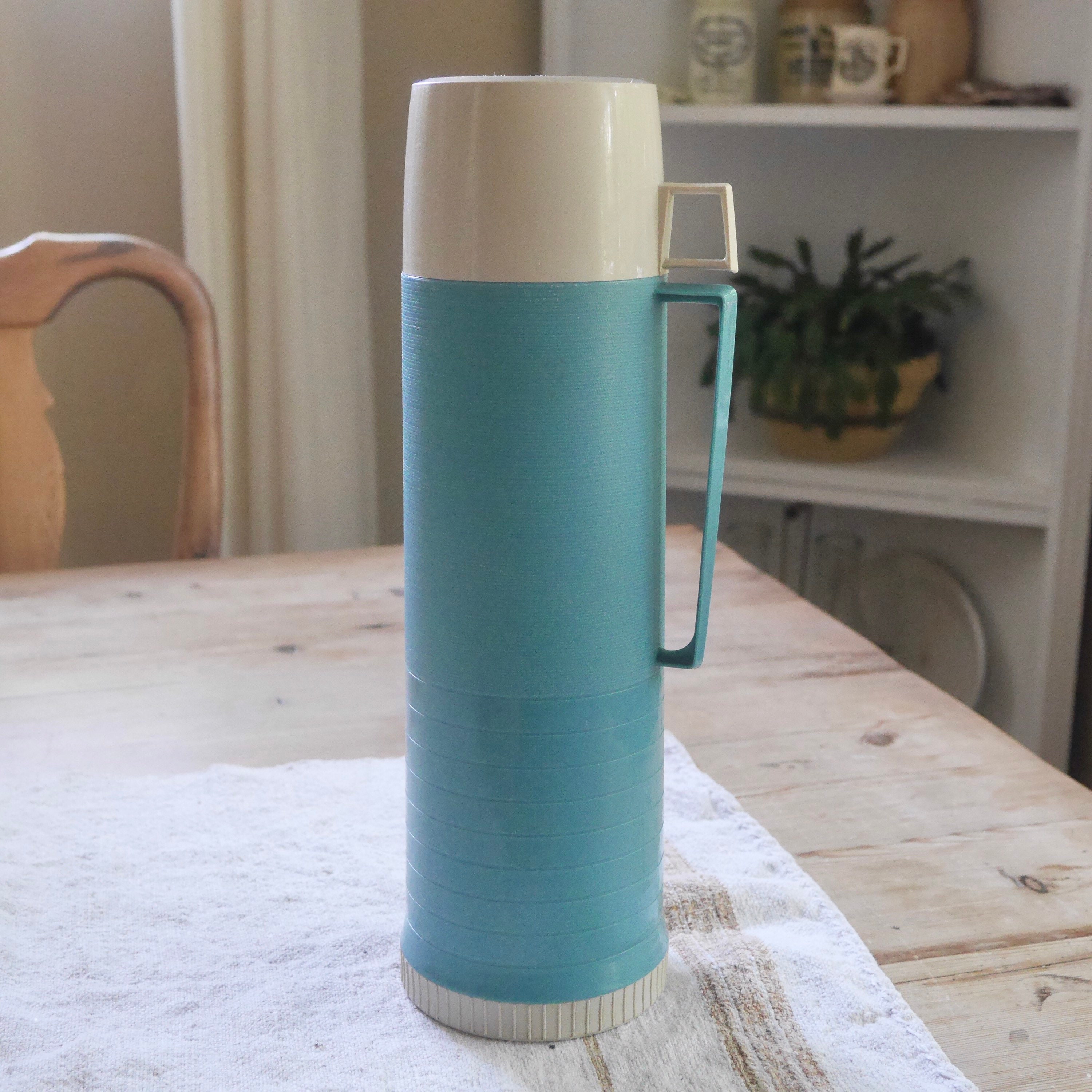Vintage 1970 Mustard or Baby Blue Thermos Hot Drink Bottles Camping Flask  Retro' Kitchen Decor Collectibles Travel Bottle Farmhouse Decor 