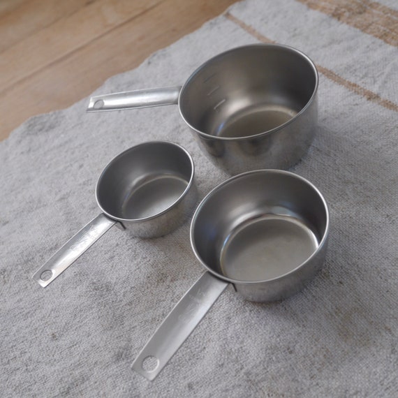 Foley Stainless Stacking Measuring Cups 1 Cup, 1/2 Cup, 1/3 Cup / Three  Vintage Stainless Foley Measuring Cups 