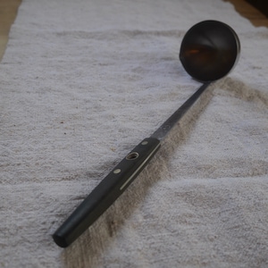 Authentic Vintage Ekco Flint Kitchen Ladle Stainless Steel Black Handle / Vintage Arrowhead Flint Stainless Soup Ladle