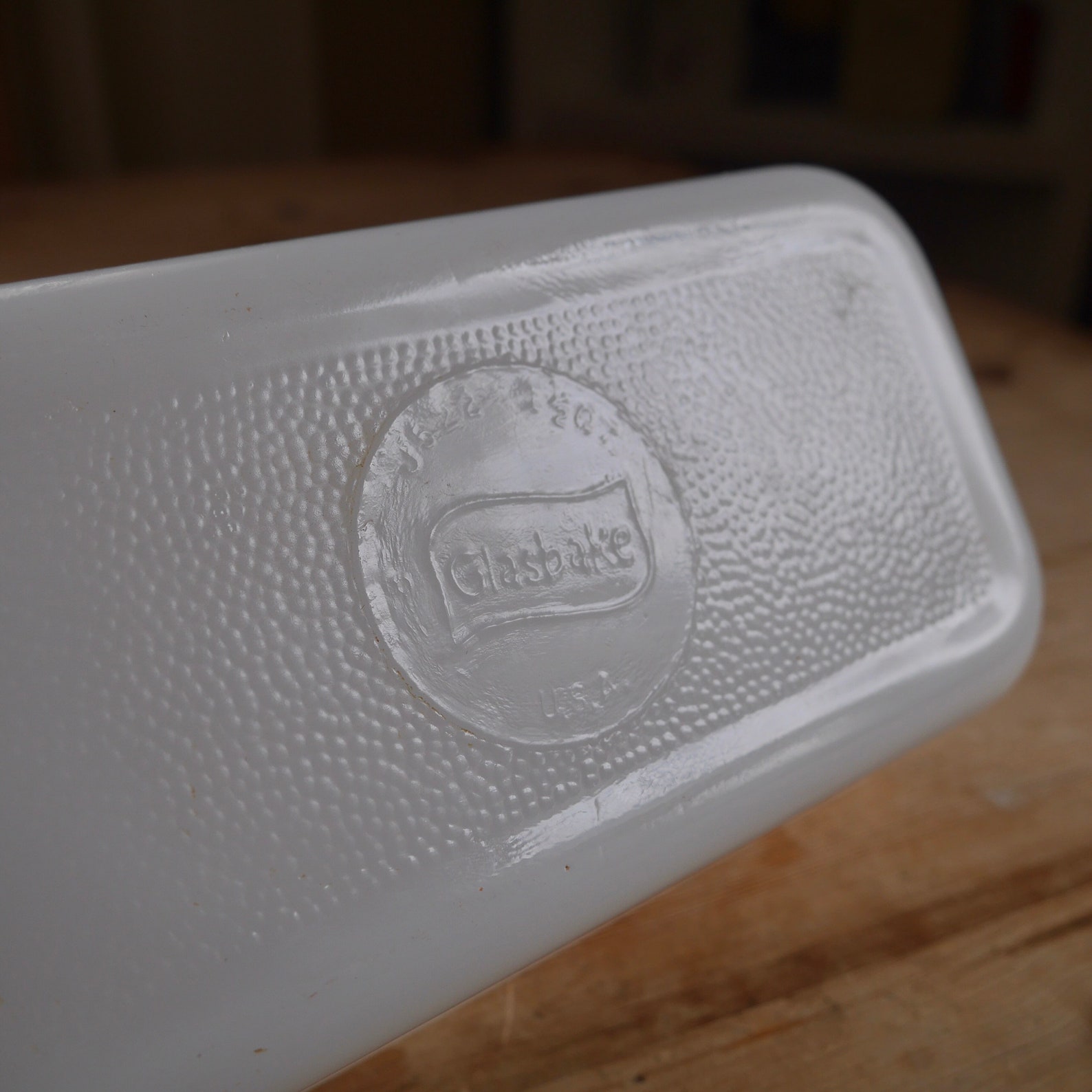 Glasbake Loaf Pan With Blue Flowers / Vintage Milk Glass Loaf Etsy