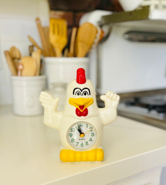 Vintage Rooster Alarm Clock Taiwan / Quartz Rooster Clock Etsy