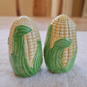 Vintage Corn Salt and Pepper Shakers: Mid Century Ceramic Japan