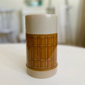 Vintage Aladdin Gold Plaid Thermos / Aladdin 4040 Pint Wide Mouth Thermos