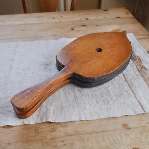 Primitive Antique Wood Bellow  / Wooden Fire Blower / Fireplace Hearth Bellow