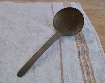 Antique Hand Forged Ladle Spoon / Blacksmith Hand Crafted Steel Serving Utensil