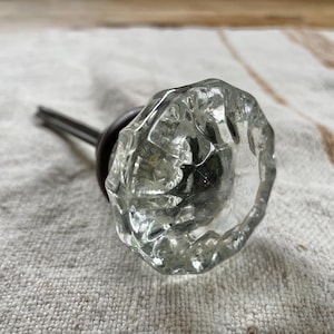 Vintage Glass Door Knob / Crystal Door Knob / Old Fashioned Knob