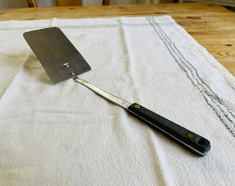 Authentic Stainless Steel Spatula with Black Handle made in Japan / Vintage Spatula Flipper