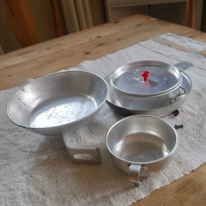 Vintage Camping Equipment in a Set of 4 Vintage Aluminum Etsy