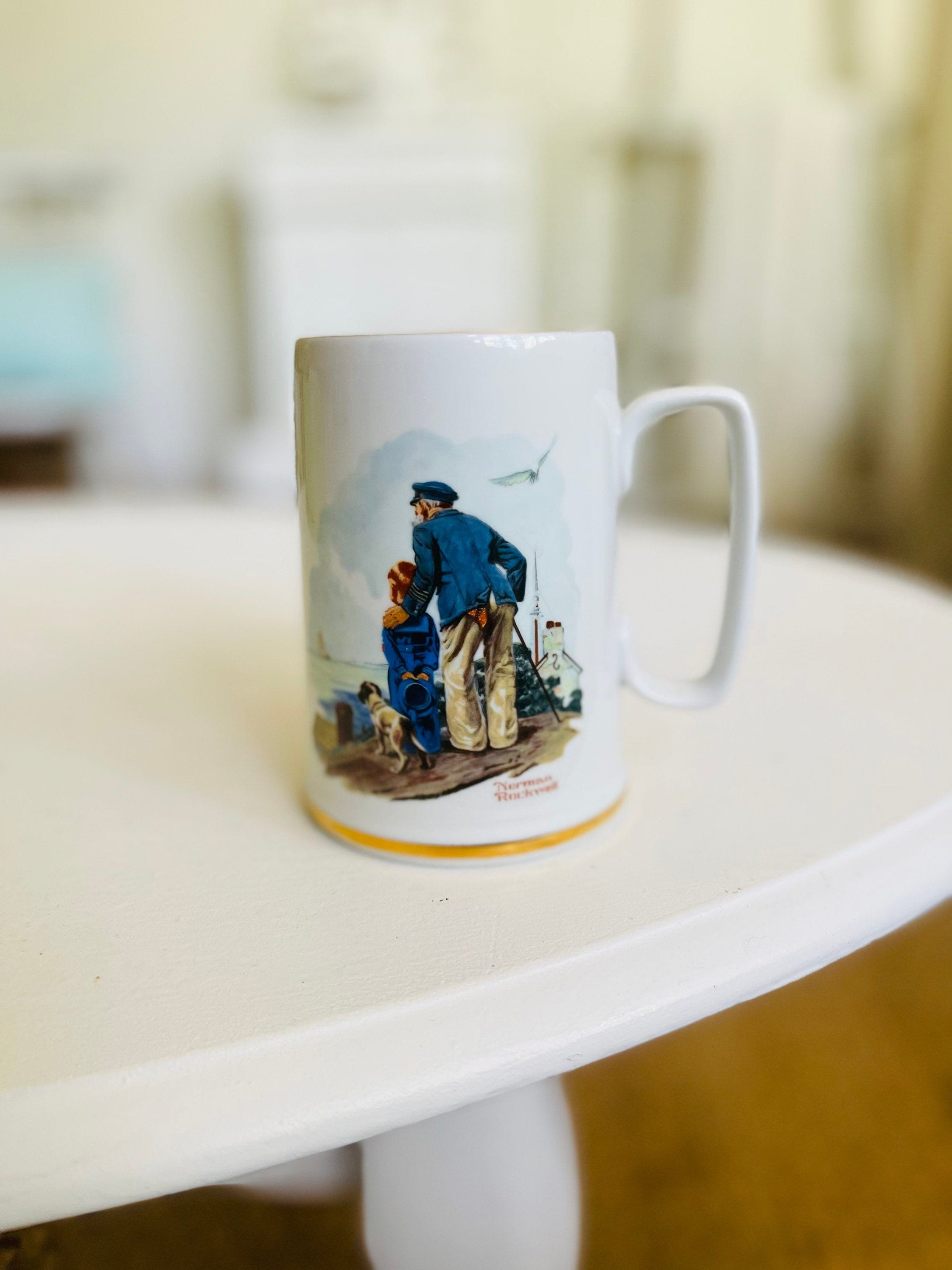 Vintage Norman Rockwell Museum Coffee Mug - "looking Out to Sea" Art - Etsy