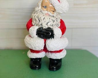 Fun & Hard-to-find Striped Santa Pitcher With Six Matching Fun & Hard-to-find Striped Santa Pitcher With Six Matching