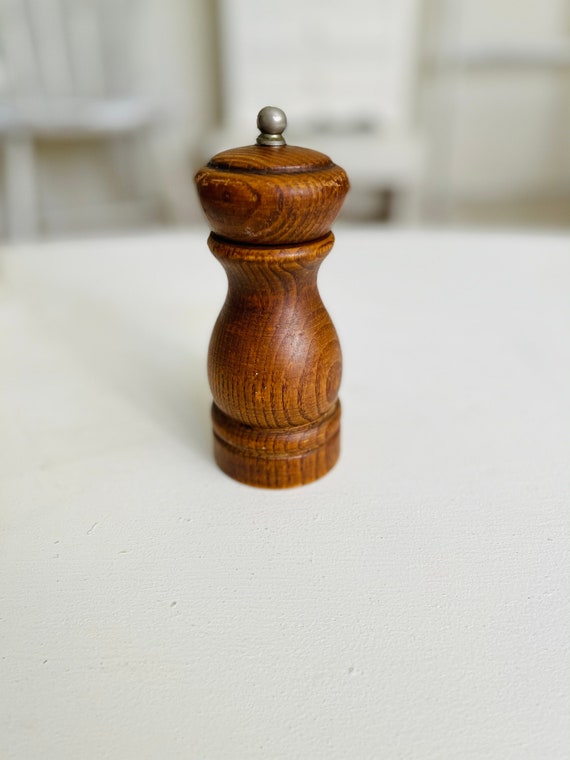 Genuine Vintage Wood Pepper Grinder Etsy