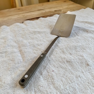 Authentic Stainless Steel Spatula with Black Handle / Vintage Spatula Flipper