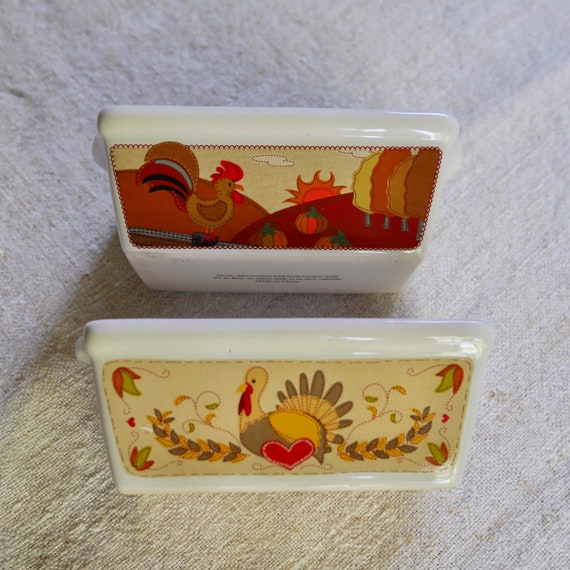 Two Mini Fall Loaf Pans, Vintage Fall Mini Bread Pans 